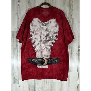 The Mountain Mens 2XL Red Santa Claus Beard Belt Screen Print T Shirt Tie Dye